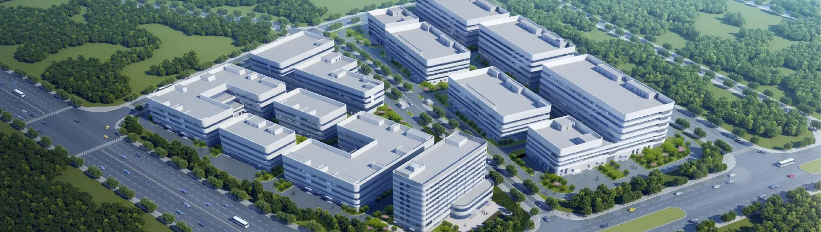 Manufacturer campus — illustration from the company brochure
