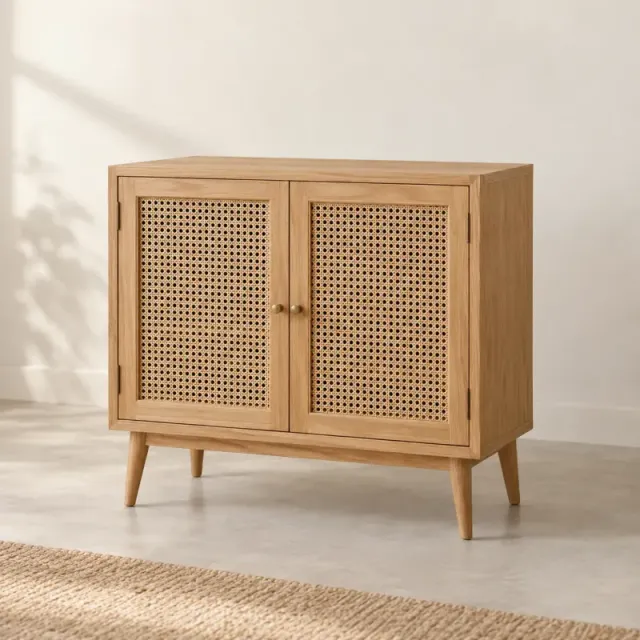 Willow Cane Door Cabinet