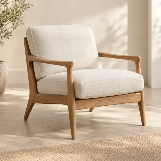 Alder Wood Frame Lounge Chair