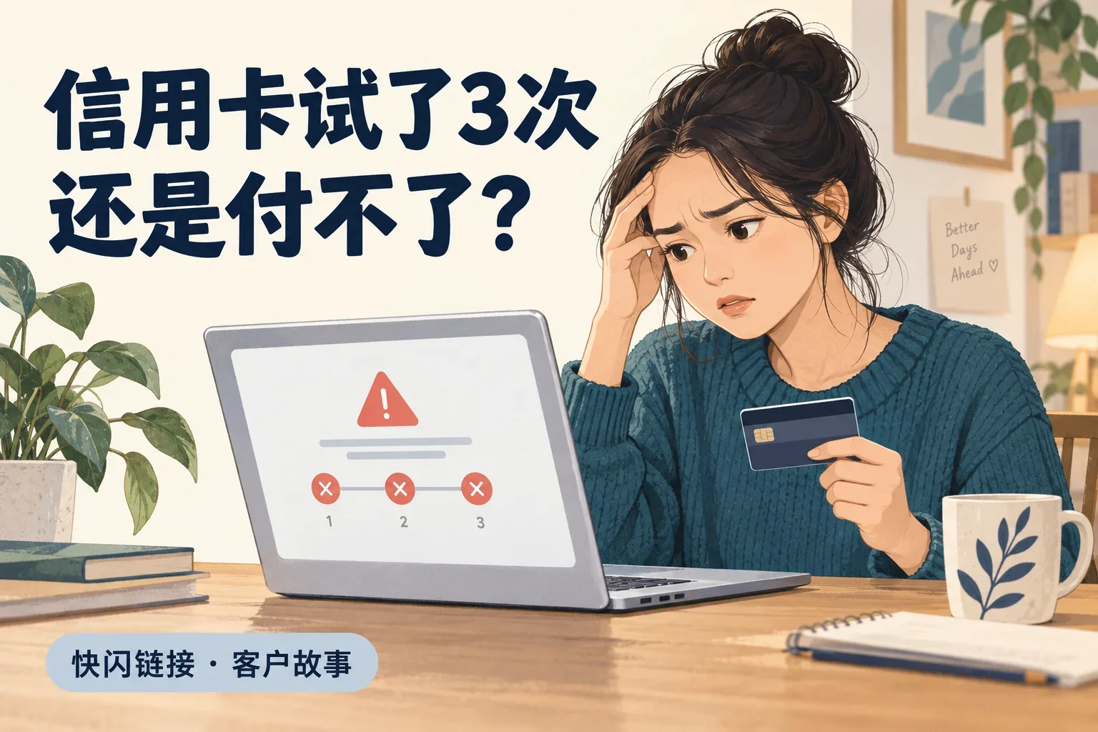 换张卡就付成功了，前一张为什么失败？到订单详情里查