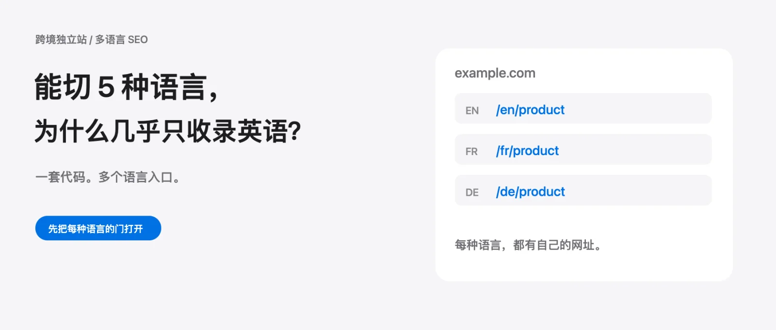 独立站能切 5 种语言，为什么 Google 几乎只收录英语？